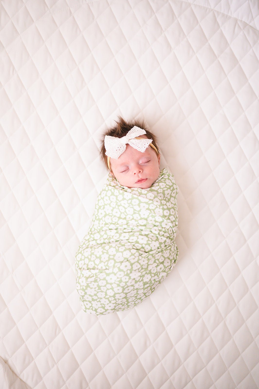 Bamboo Stretch Swaddle - Sage Ditsy Floral - Harp Angel Boutique
