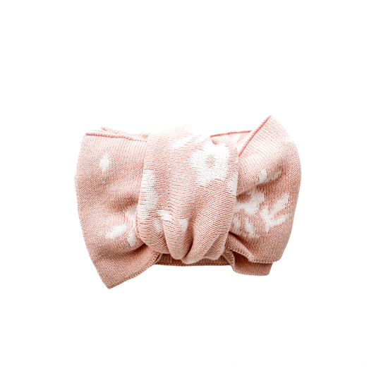 Blush Blossoms Organic Cotton Bow Baby Headband - Harp Angel Boutique
