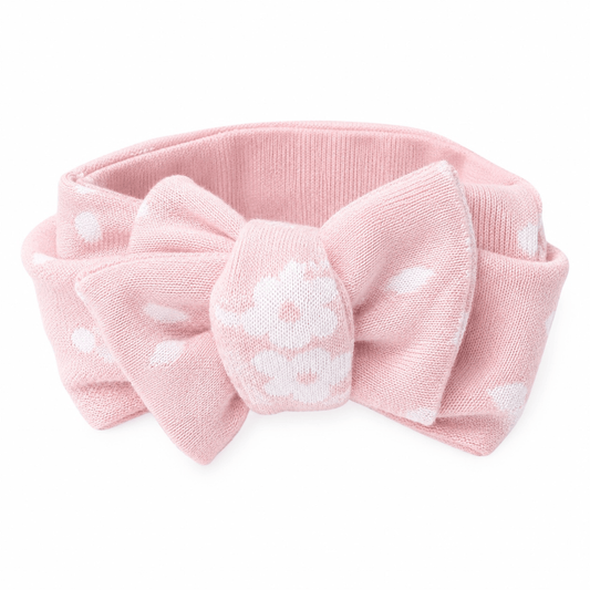 Blush Blossoms Organic Cotton Bow Baby Headband - Harp Angel Boutique