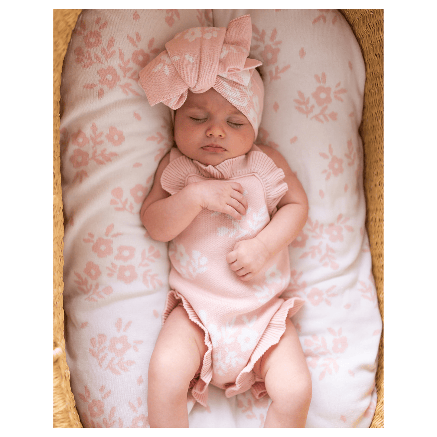 Blush Blossoms Organic Knit Ruffle Romper - Harp Angel Boutique