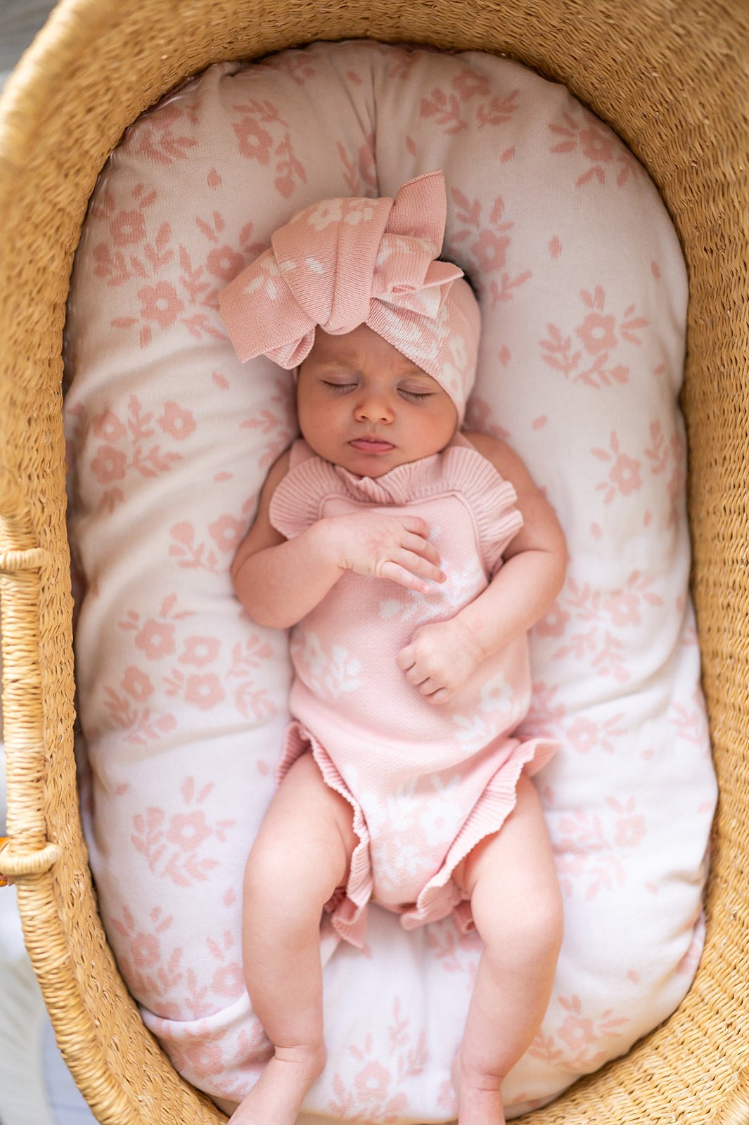 Blush Blossoms Organic Ruffle Baby Blanket - Harp Angel Boutique
