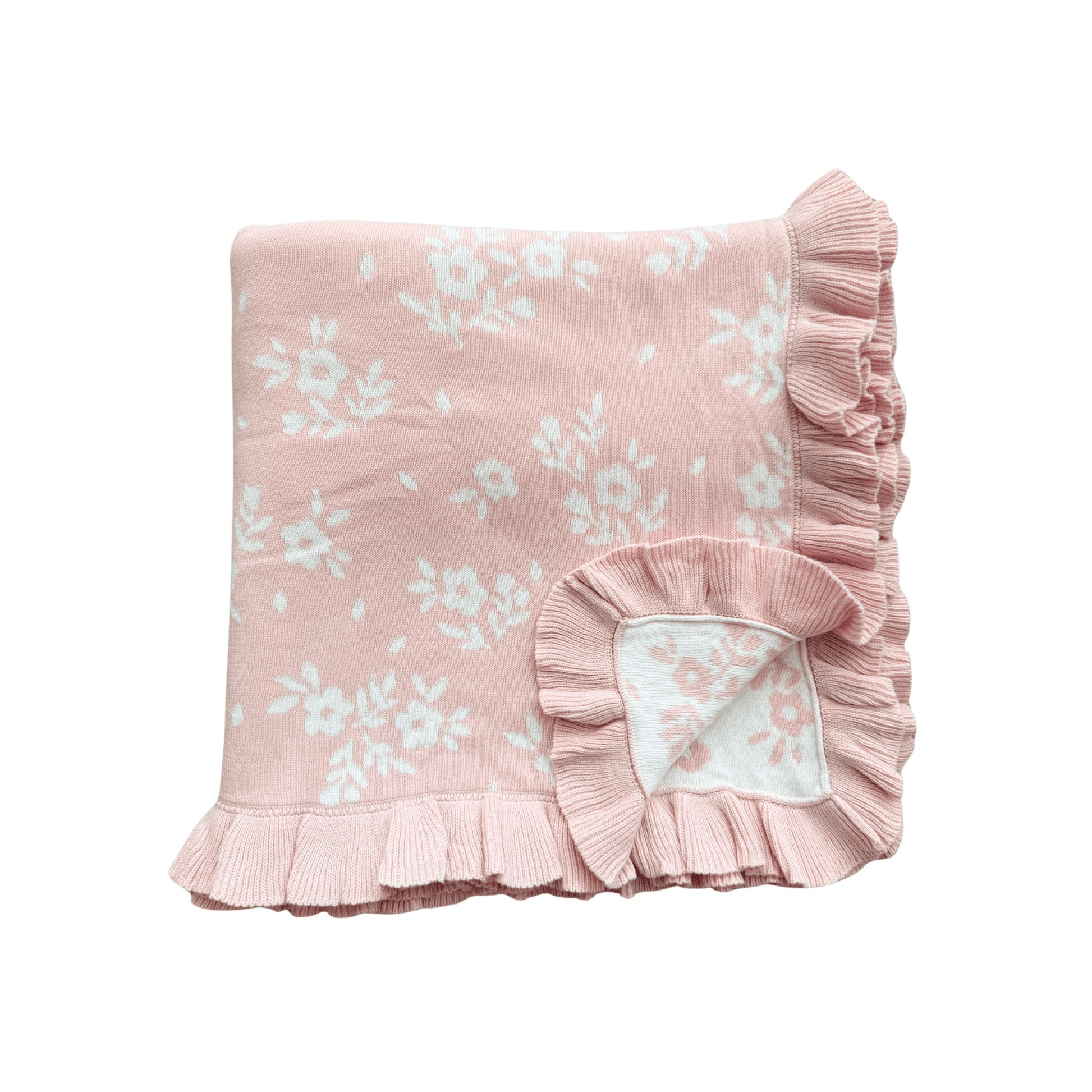 Blush Blossoms Organic Ruffle Baby Blanket - Harp Angel Boutique