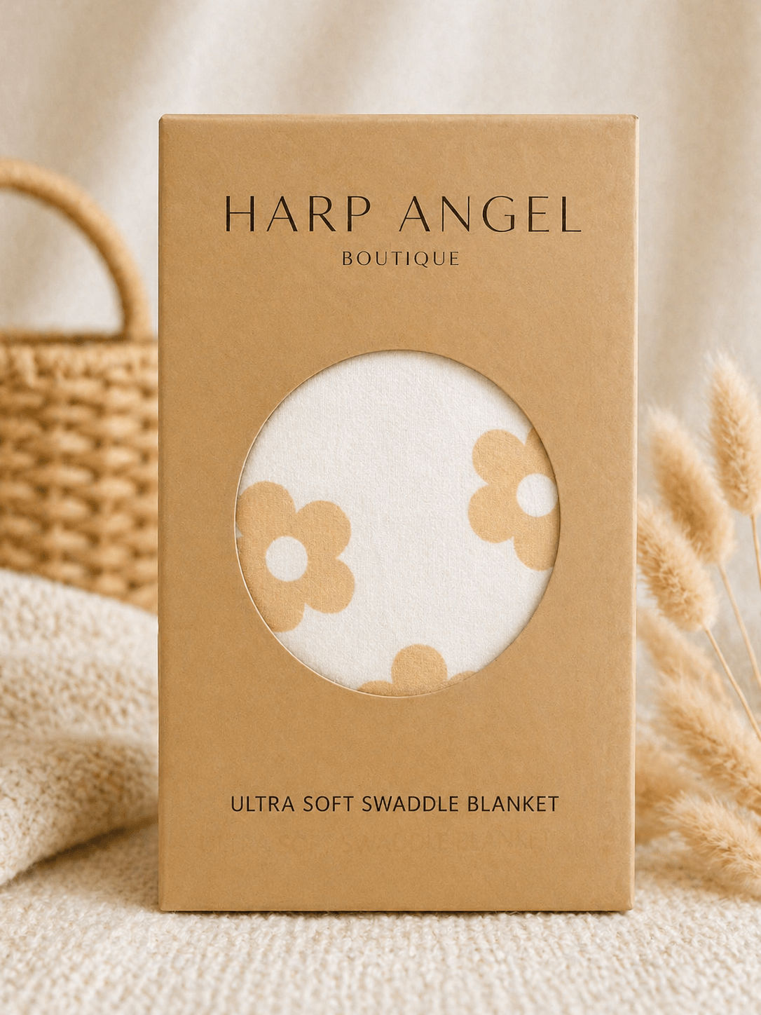 Blush Daisy Bamboo Stretch Swaddle Blanket - Harp Angel Boutique