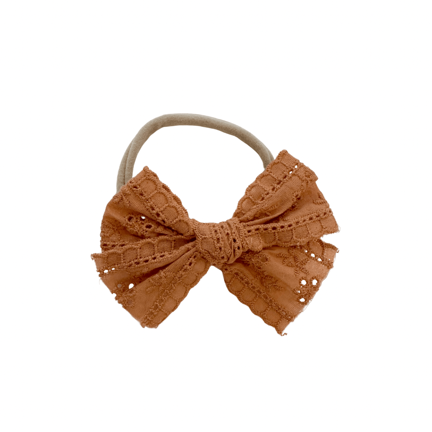 Bow Headband - Caramel Eyelet - Harp Angel Boutique