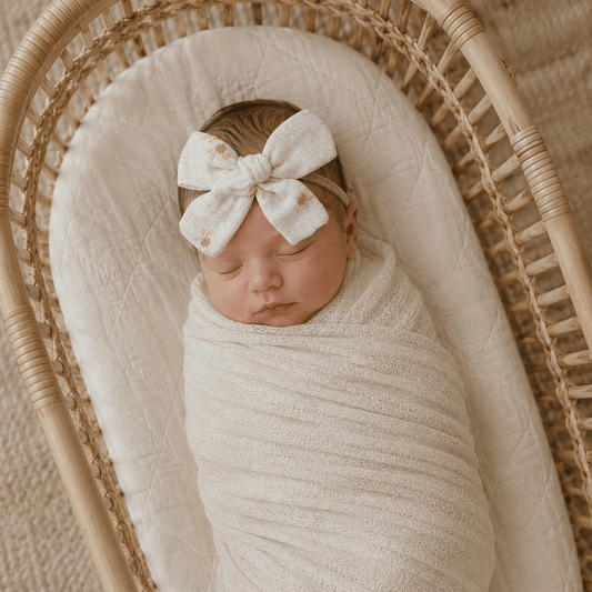 Brown Fleur One size Knot Bow Headband - Harp Angel Boutique