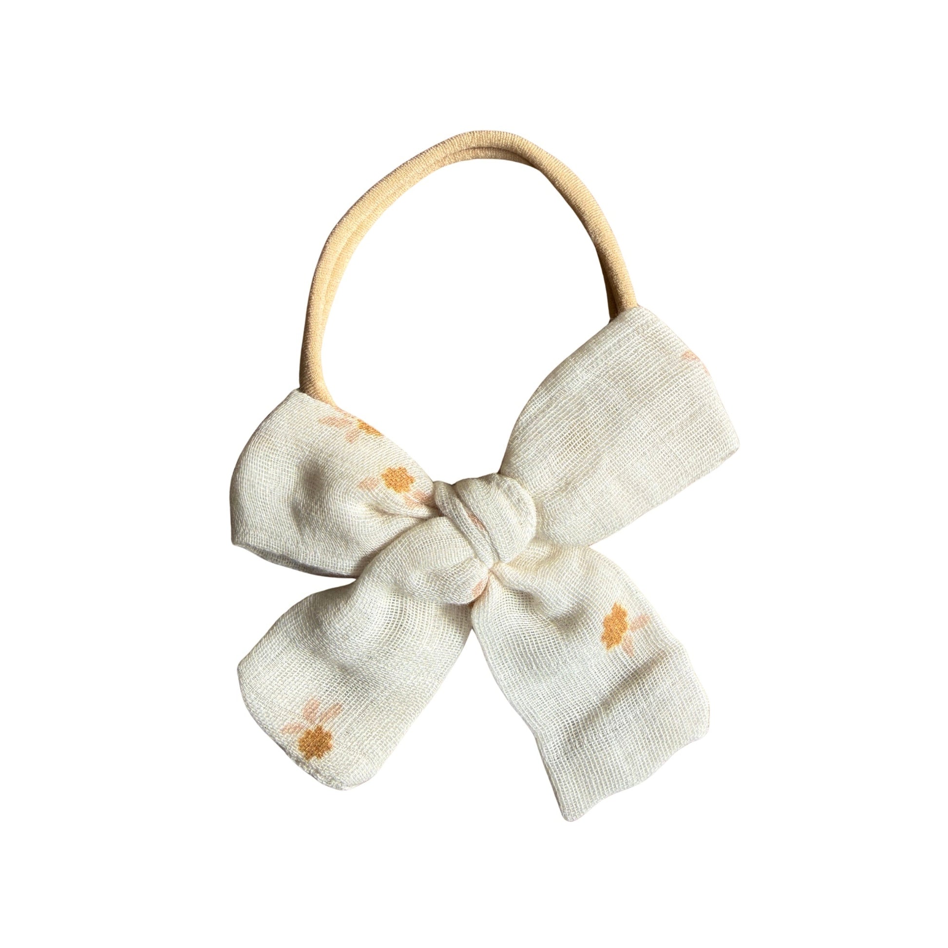 Brown Fleur One size Knot Bow Headband - Harp Angel Boutique