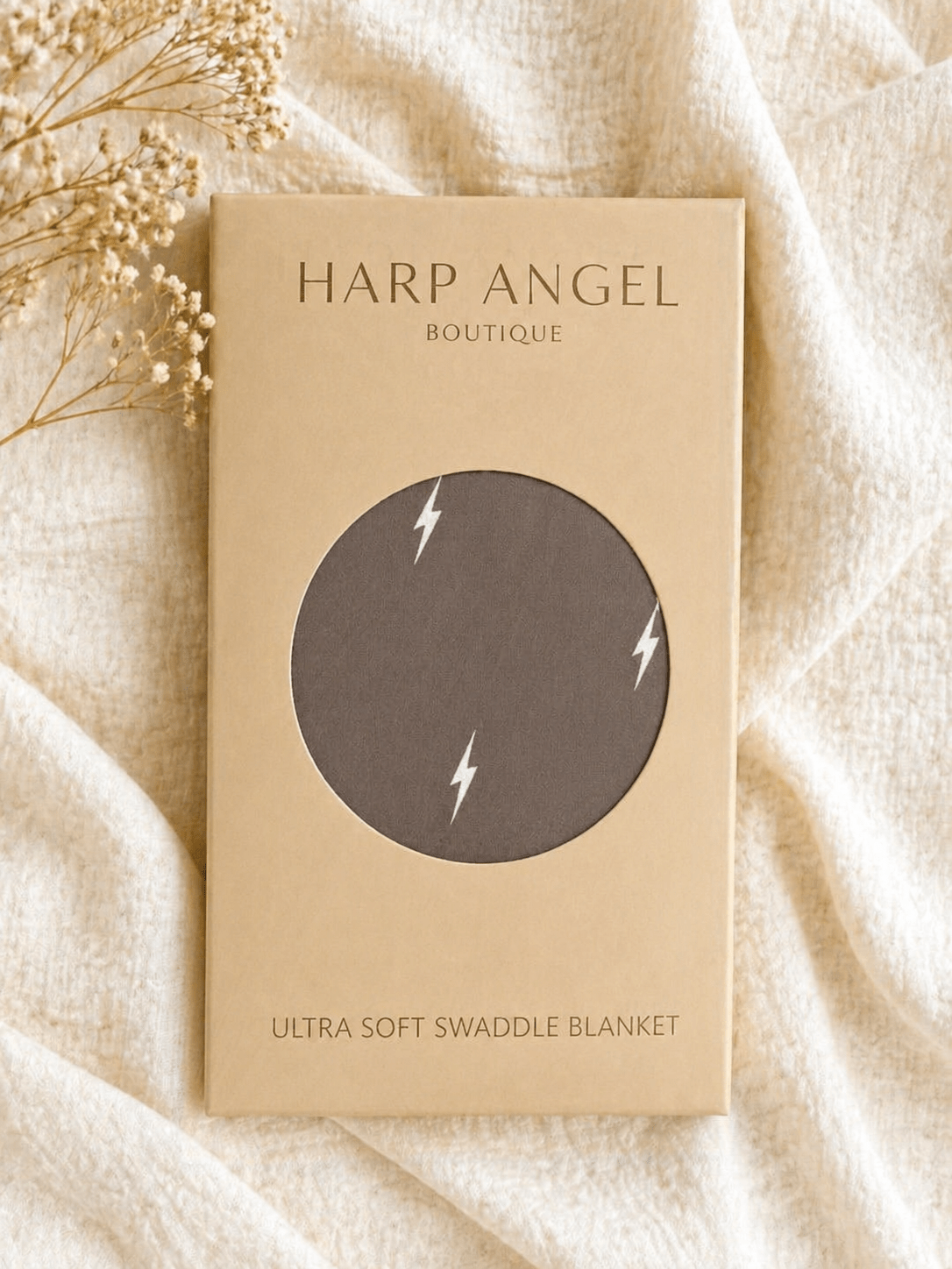 Brown Lightning Bamboo Stretch Swaddle Blanket - Harp Angel Boutique