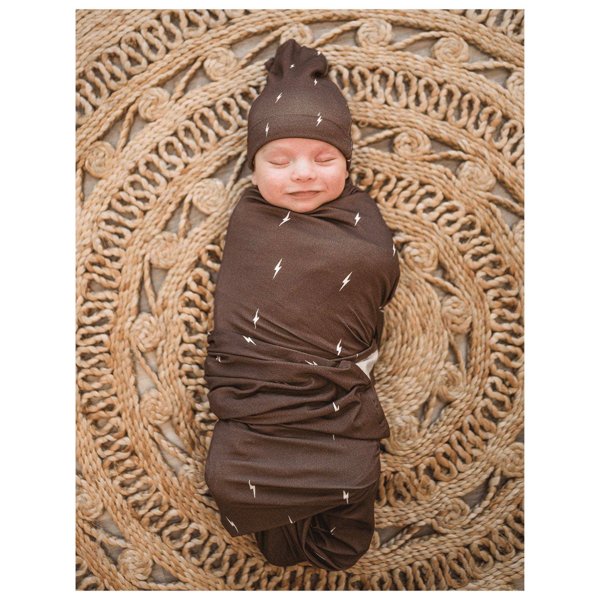 Brown Lightning Bamboo Stretch Swaddle Blanket - Harp Angel Boutique