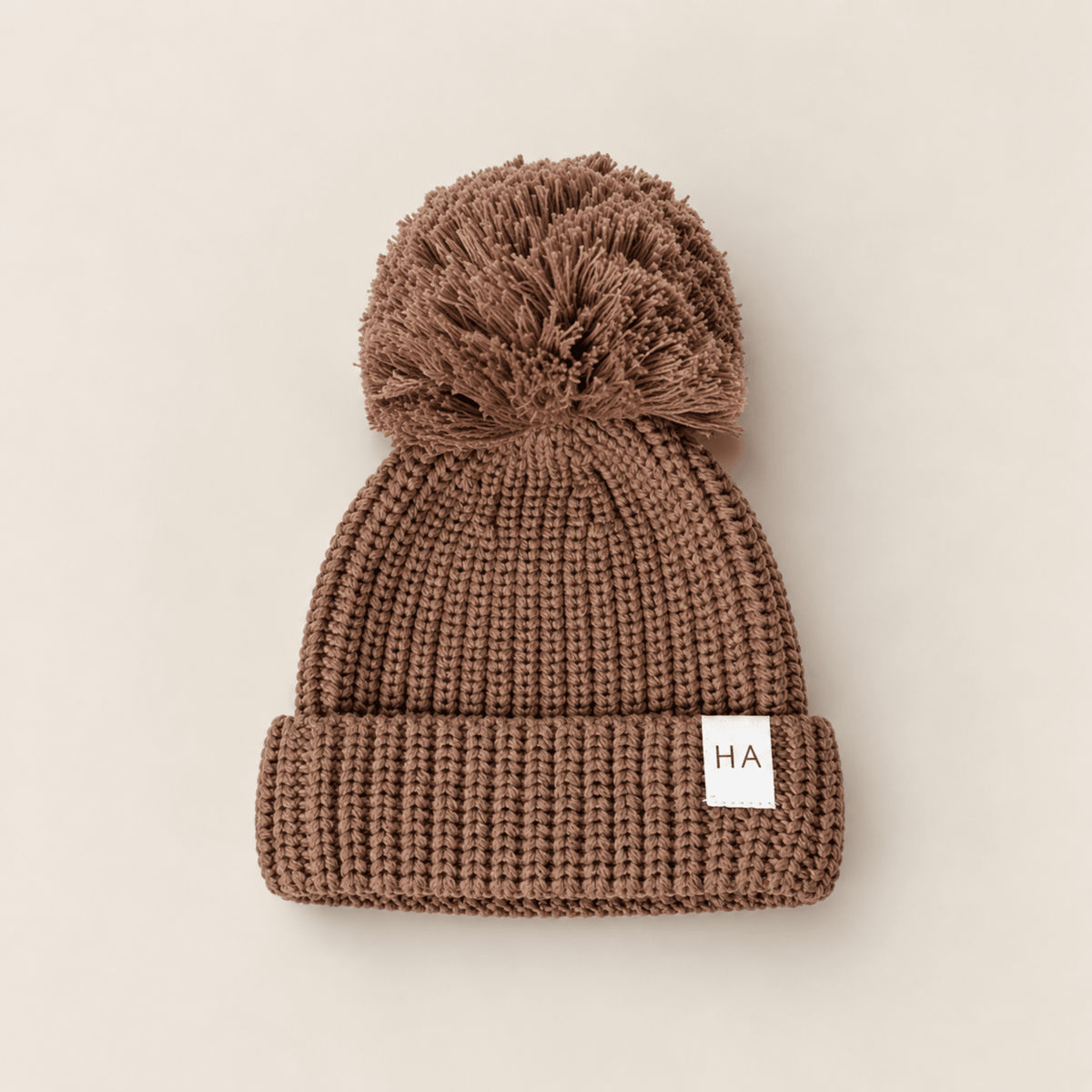 Brown Organic Cotton Knit Baby Beanie Hat - Harp Angel Boutique