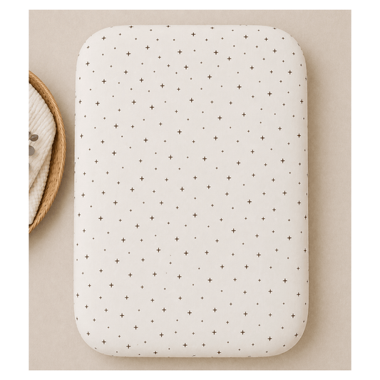 Brown Stars Bamboo Changing Pad Cover - Harp Angel Boutique