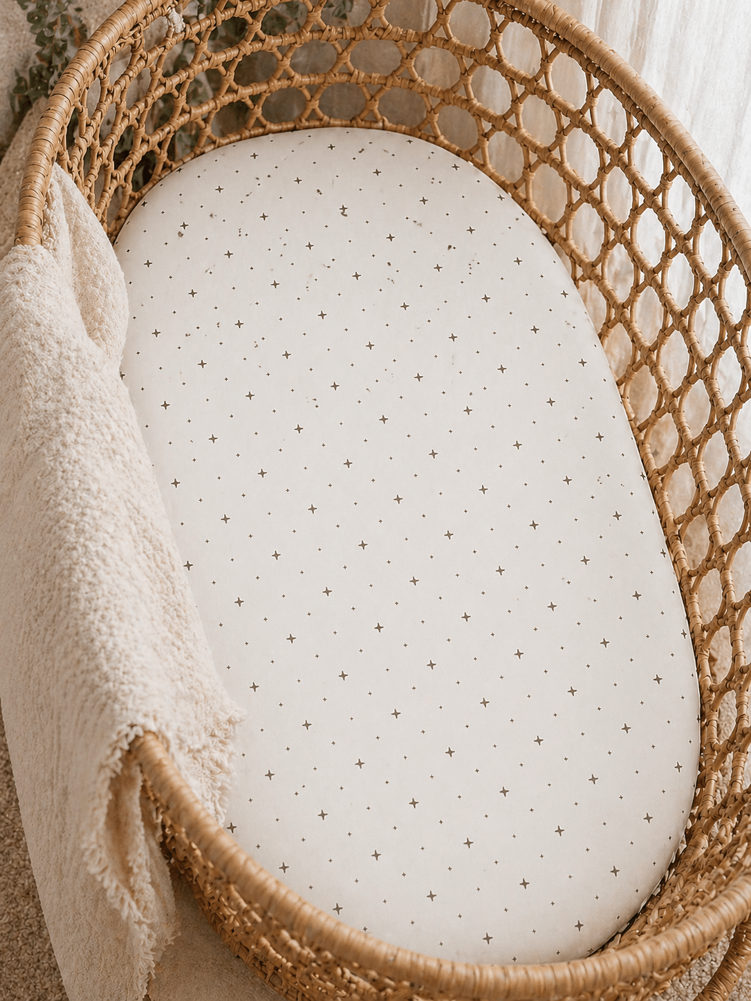 Brown Stars Bamboo Changing Pad Cover - Harp Angel Boutique