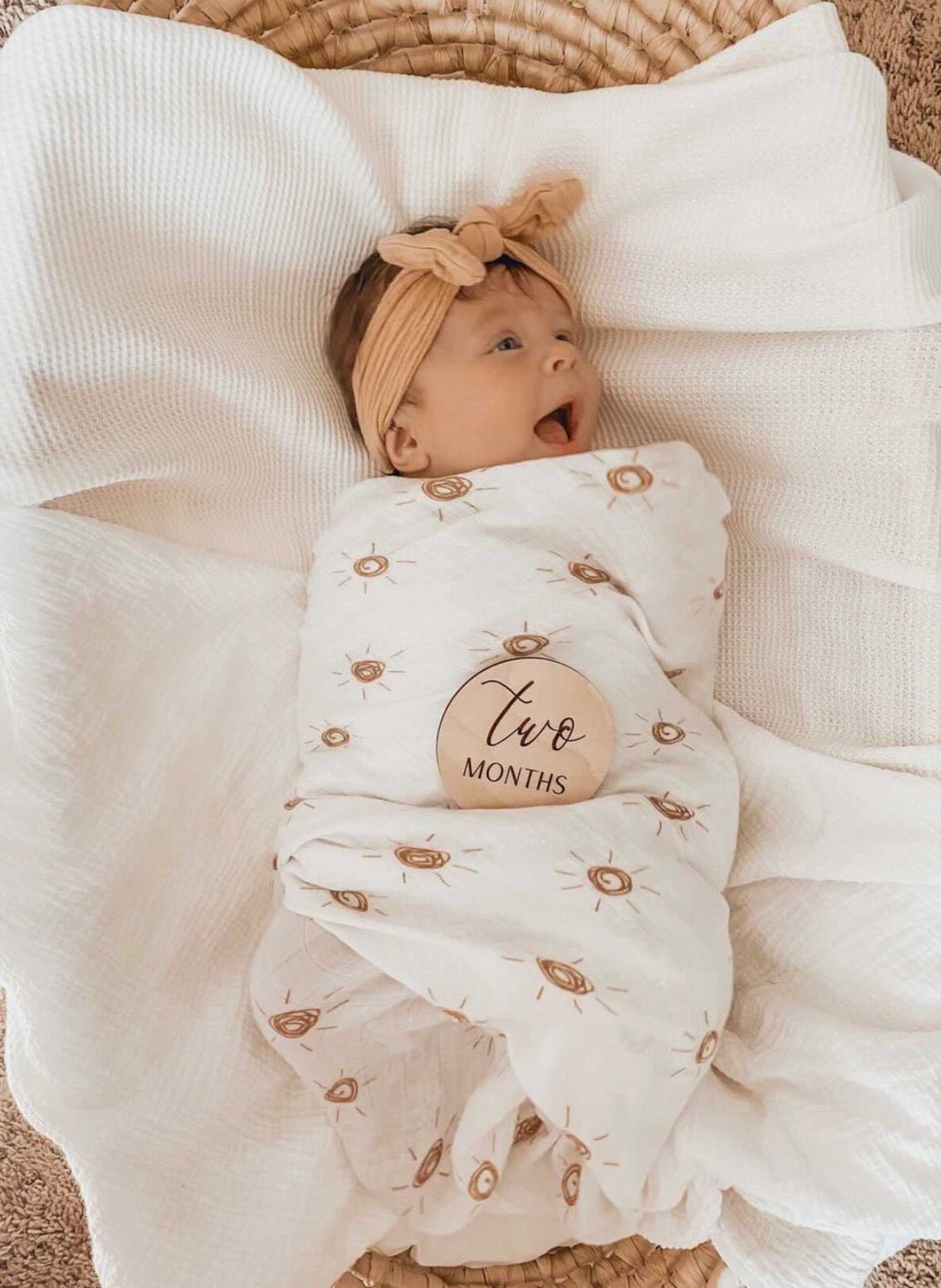 Brown Sun Muslin Swaddle Blanket - Harp Angel Boutique