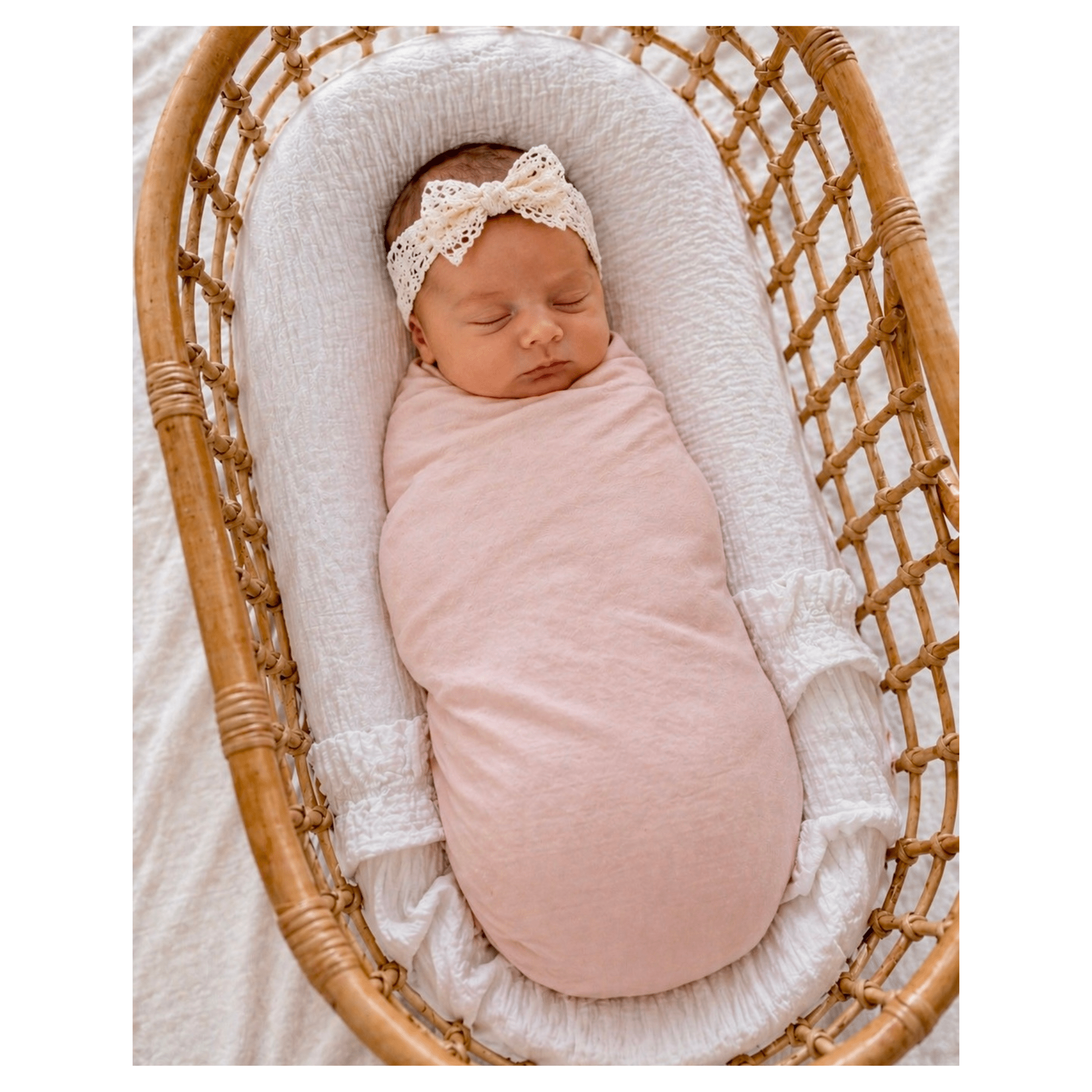 Dusty Pink Bamboo Swaddle | Soft Newborn Blanket - Harp Angel Boutique