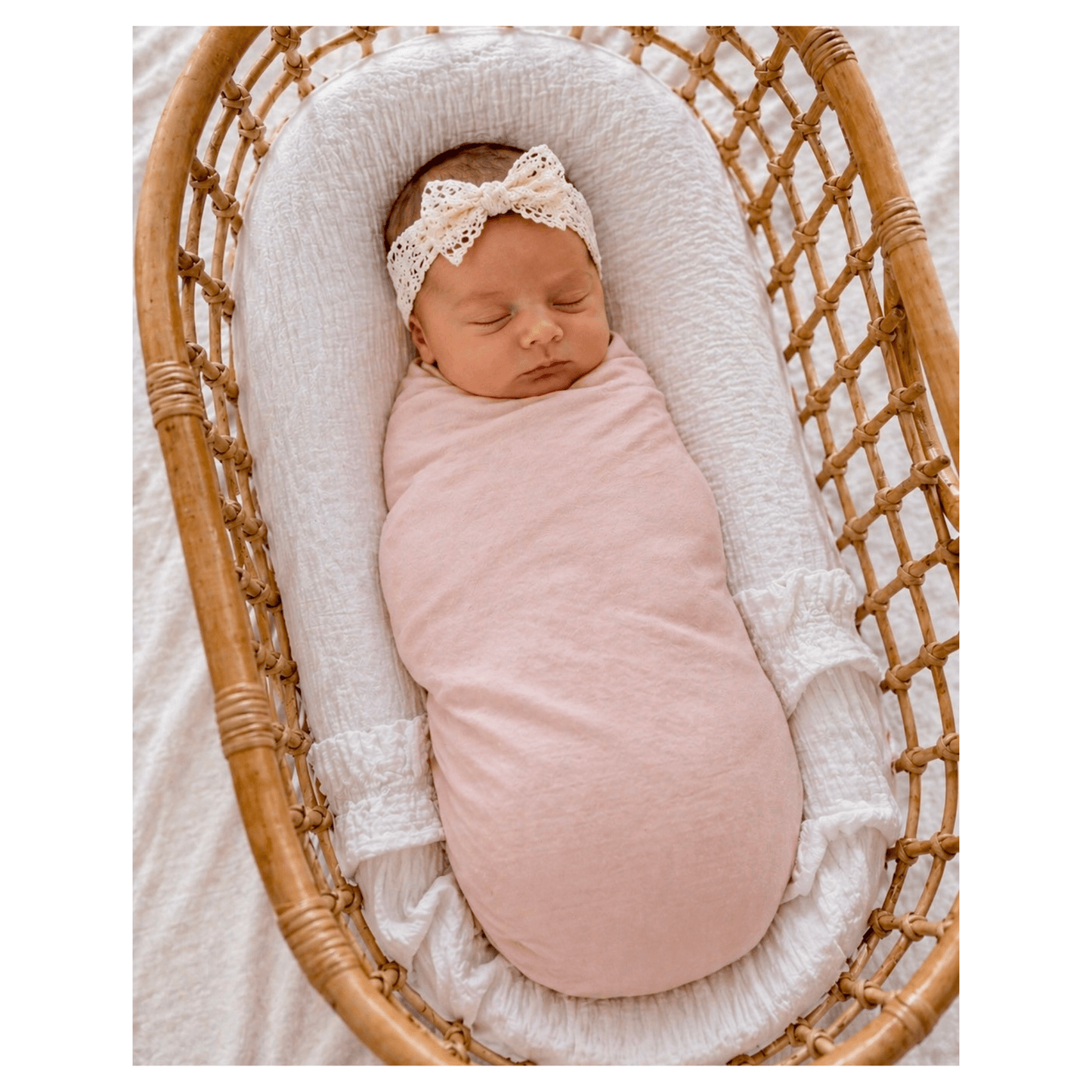 Dusty Pink Bamboo Stretch Swaddle Blanket - Harp Angel Boutique