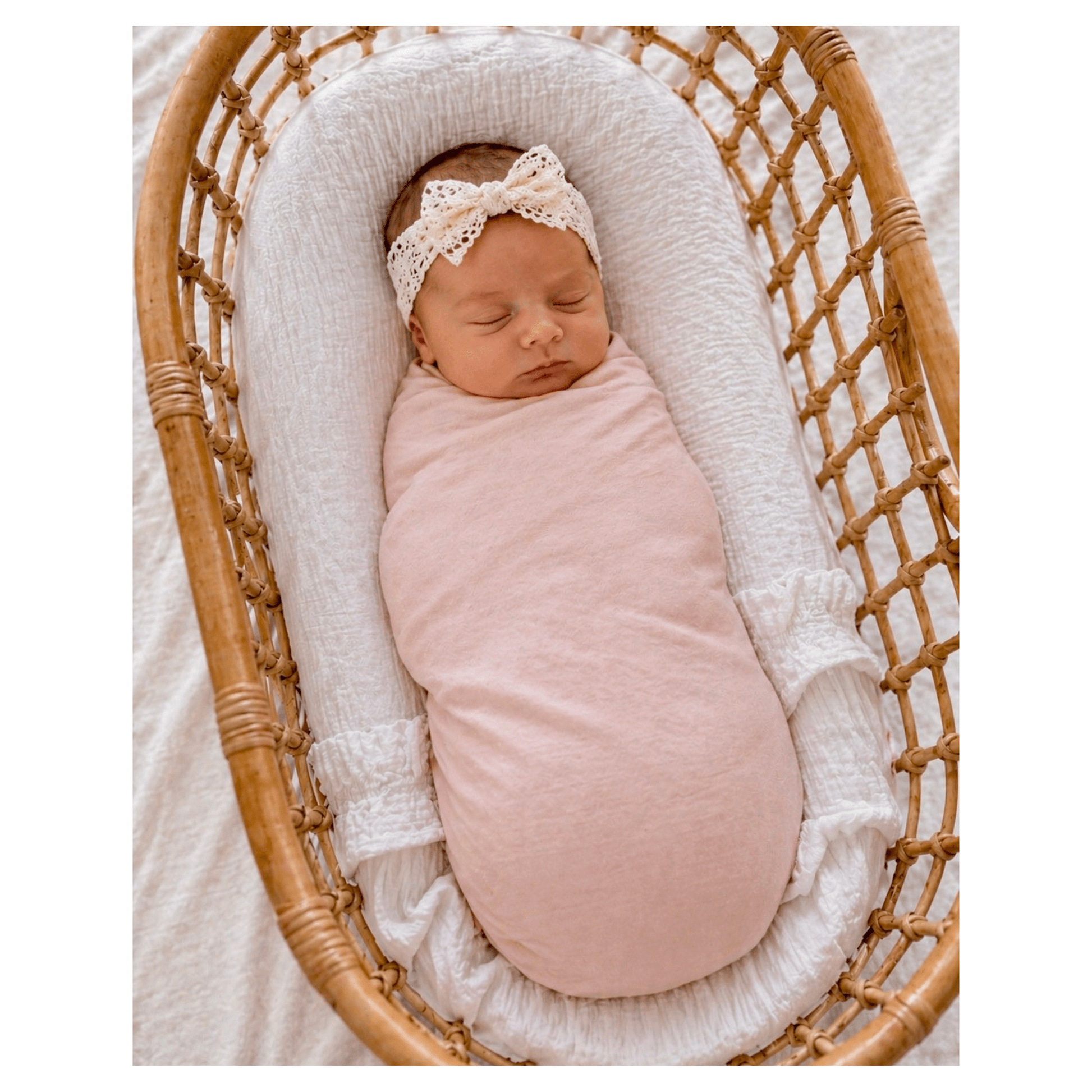 Dusty Pink Bamboo Stretch Swaddle Blanket - Harp Angel Boutique