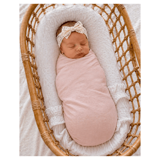 Dusty Pink Bamboo Stretch Swaddle Blanket - Harp Angel Boutique