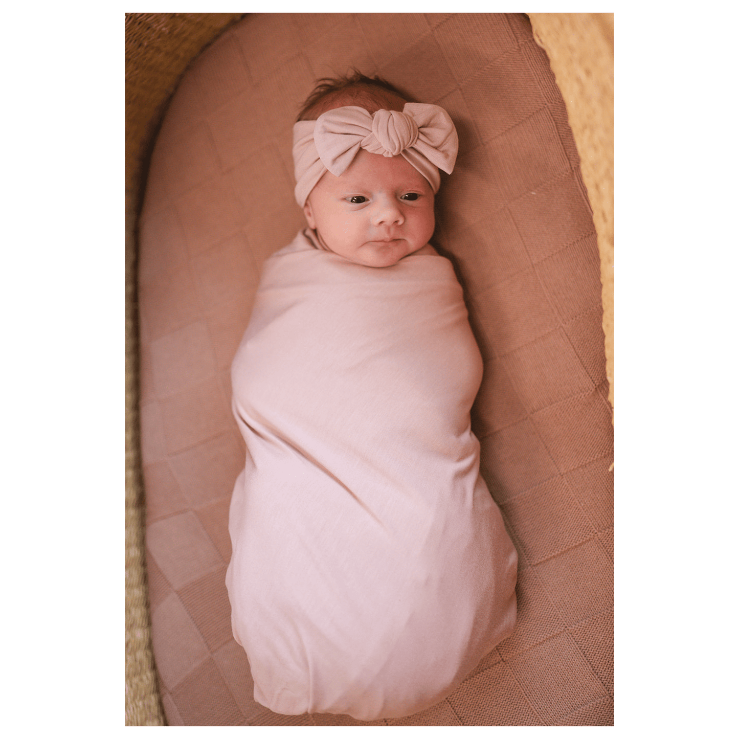 Dusty Pink Bamboo Stretch Swaddle Blanket - Harp Angel Boutique