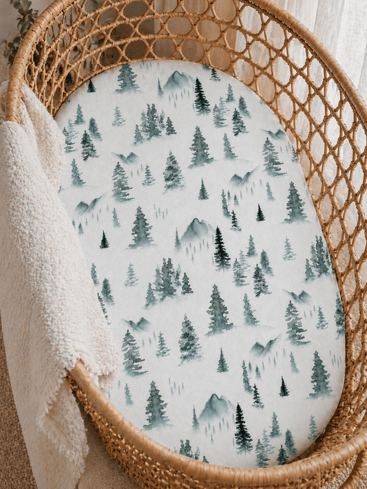Green Forest Bamboo Changing Pad Cover - Harp Angel Boutique