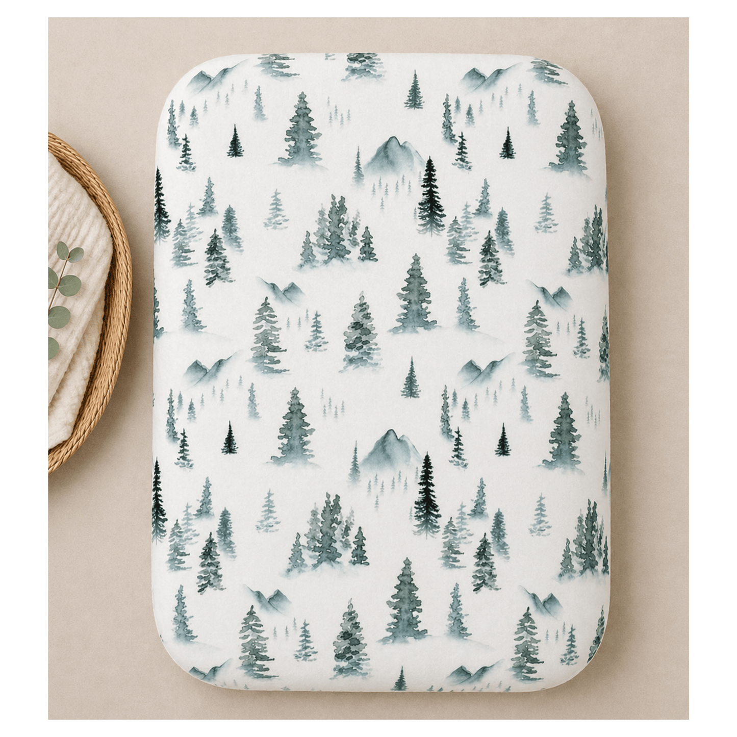Green Forest Bamboo Changing Pad Cover - Harp Angel Boutique