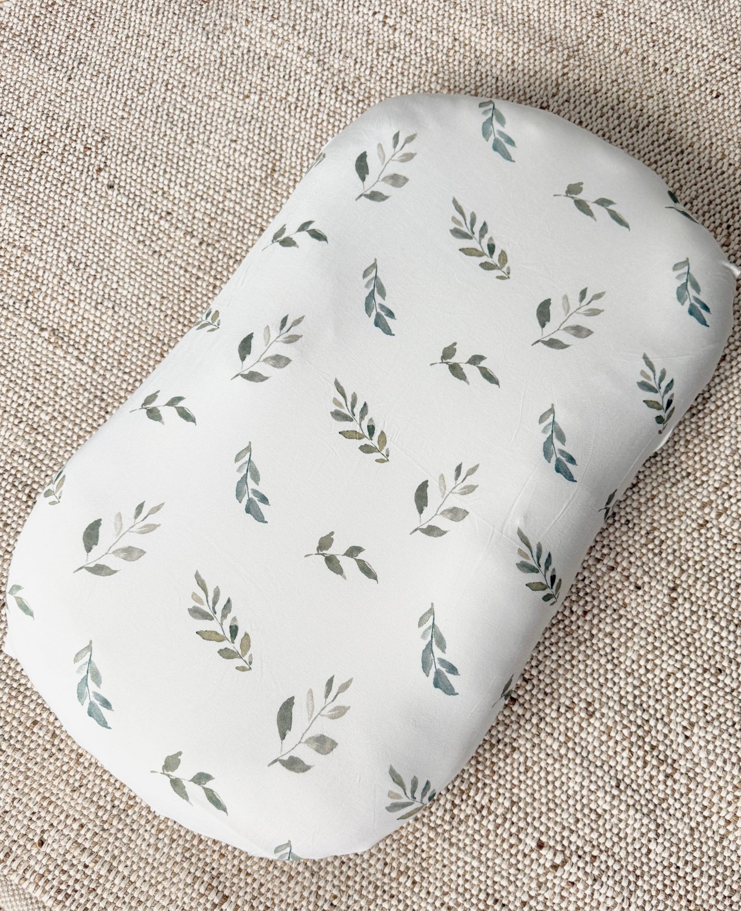 Green Leaves Bamboo Changing Pad Cover | Bassinet & Lounger Cover - Harp Angel Boutique