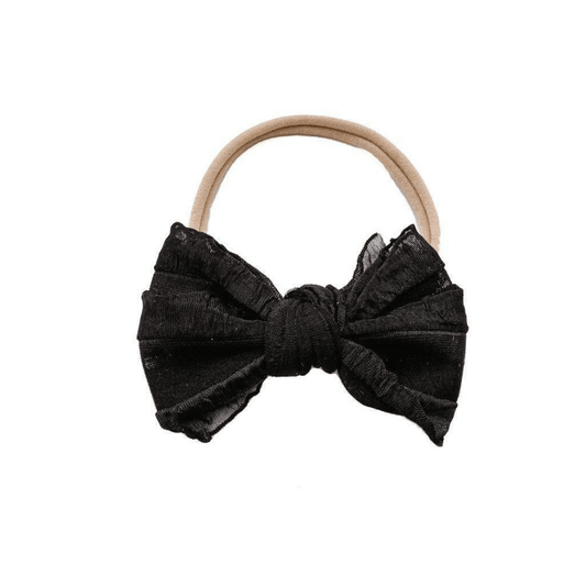 Knot Bow Headband - Black Chiffon - Harp Angel Boutique