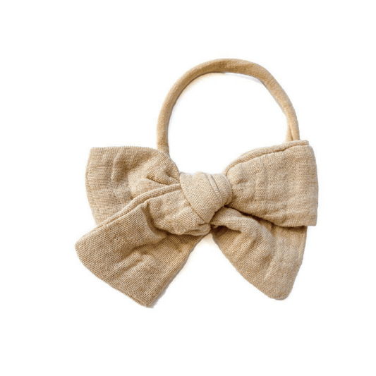Knot Bow One Size Headband - Tan - Harp Angel Boutique