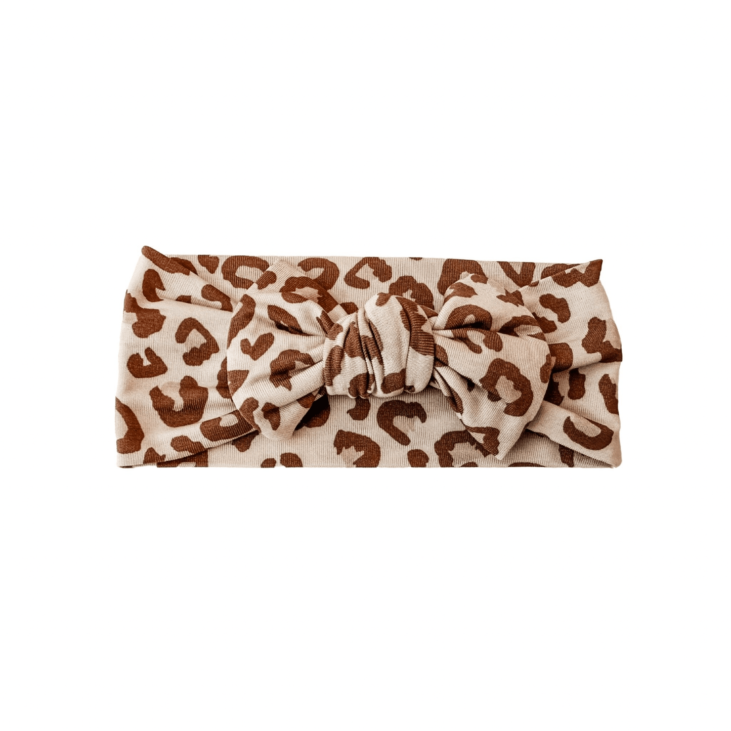 Knotted Baby Bow Headband - Leopard - Harp Angel Boutique