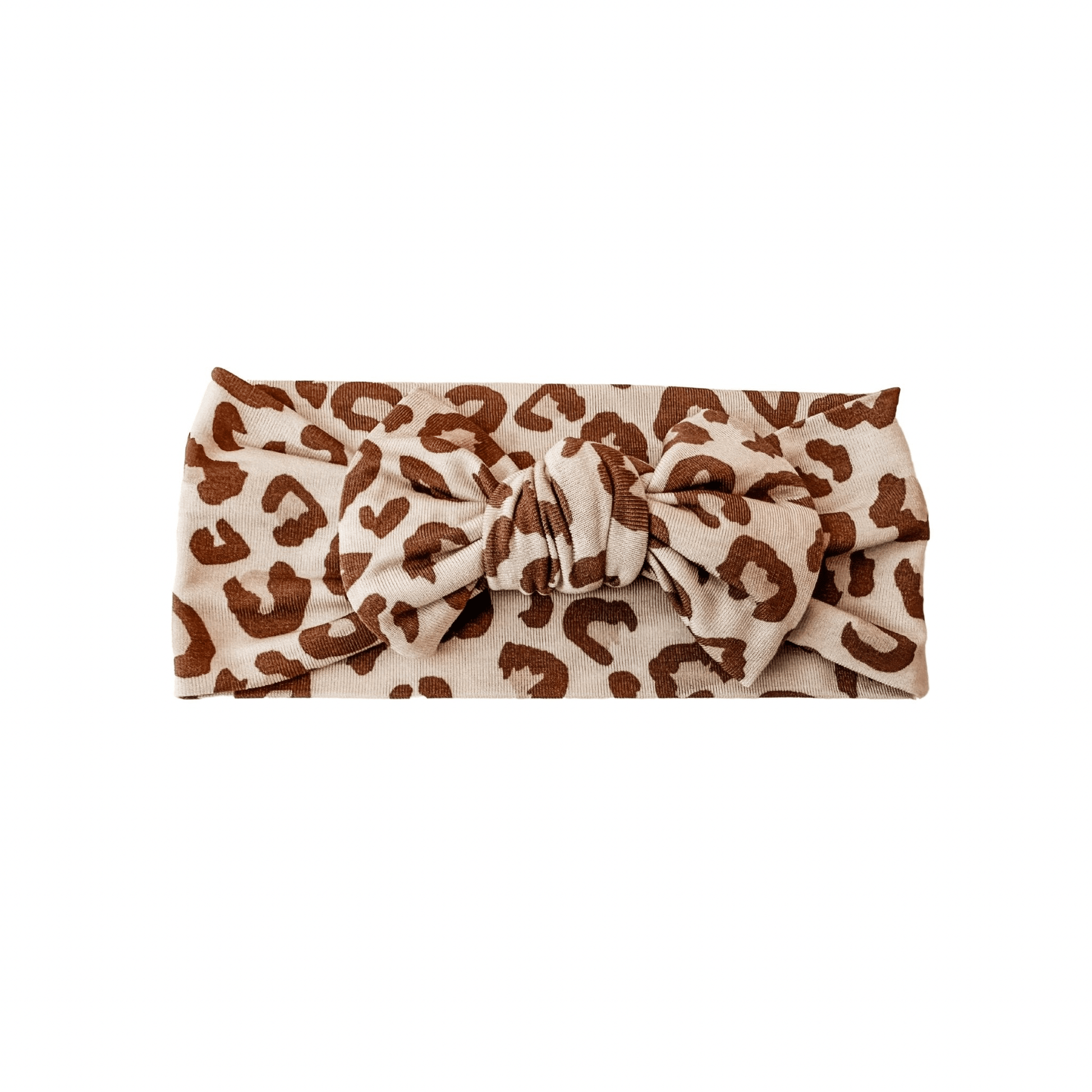 Knotted Baby Bow Headband - Leopard - Harp Angel Boutique