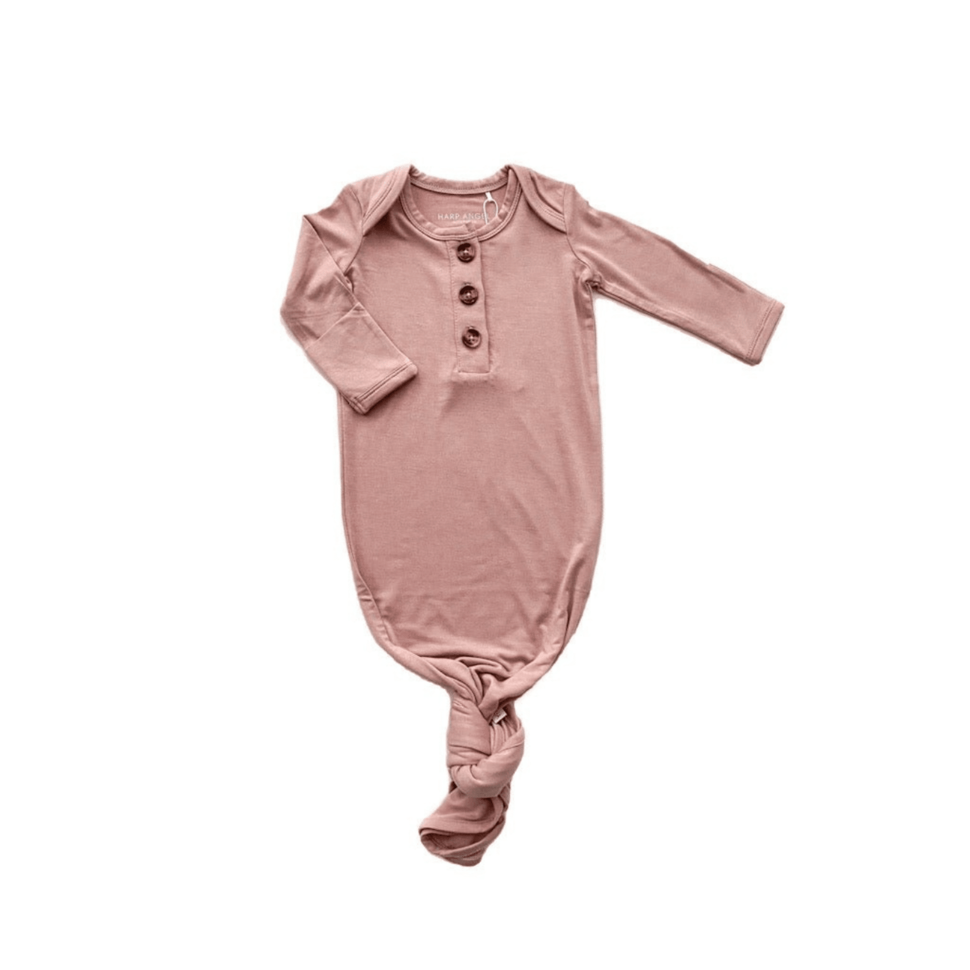 Knotted Baby Gown - Dusty Pink - Harp Angel Boutique