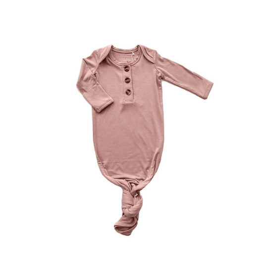 Knotted Baby Gown - Dusty Pink - Harp Angel Boutique