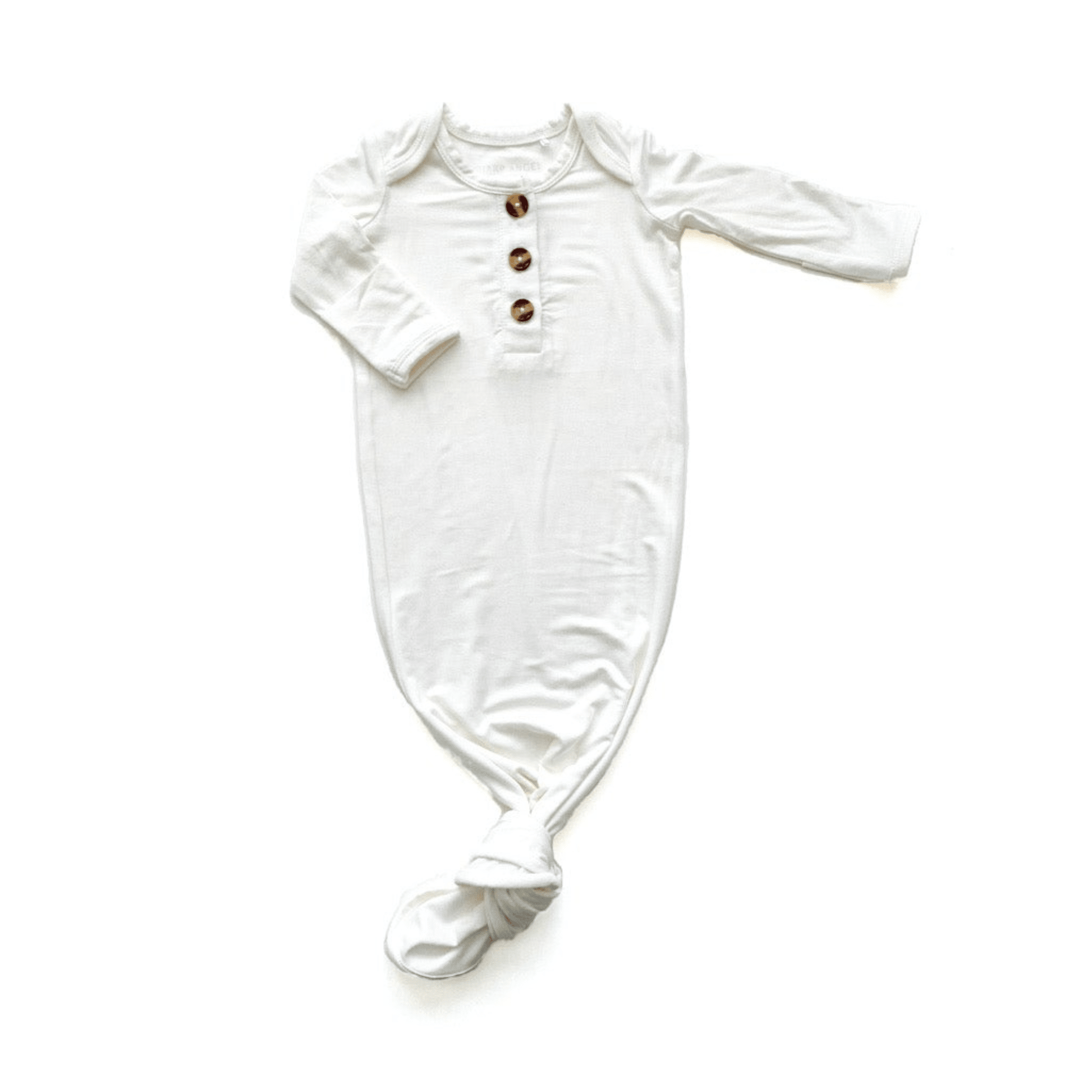 Knotted Baby Gown - Solid White - Harp Angel Boutique