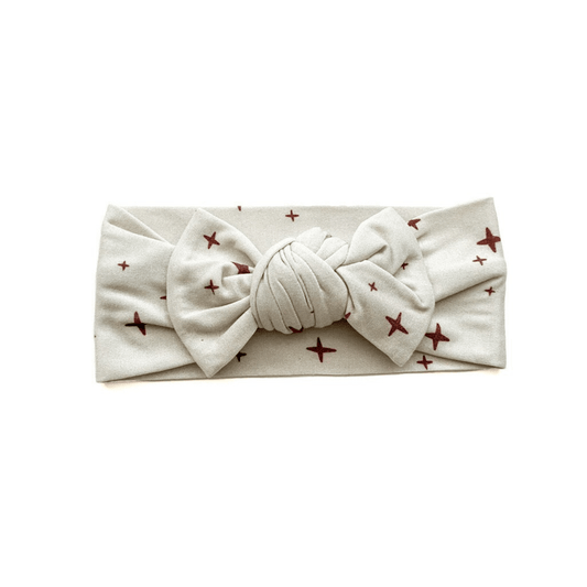 Knotted Headband - Brown Stars - Harp Angel Boutique