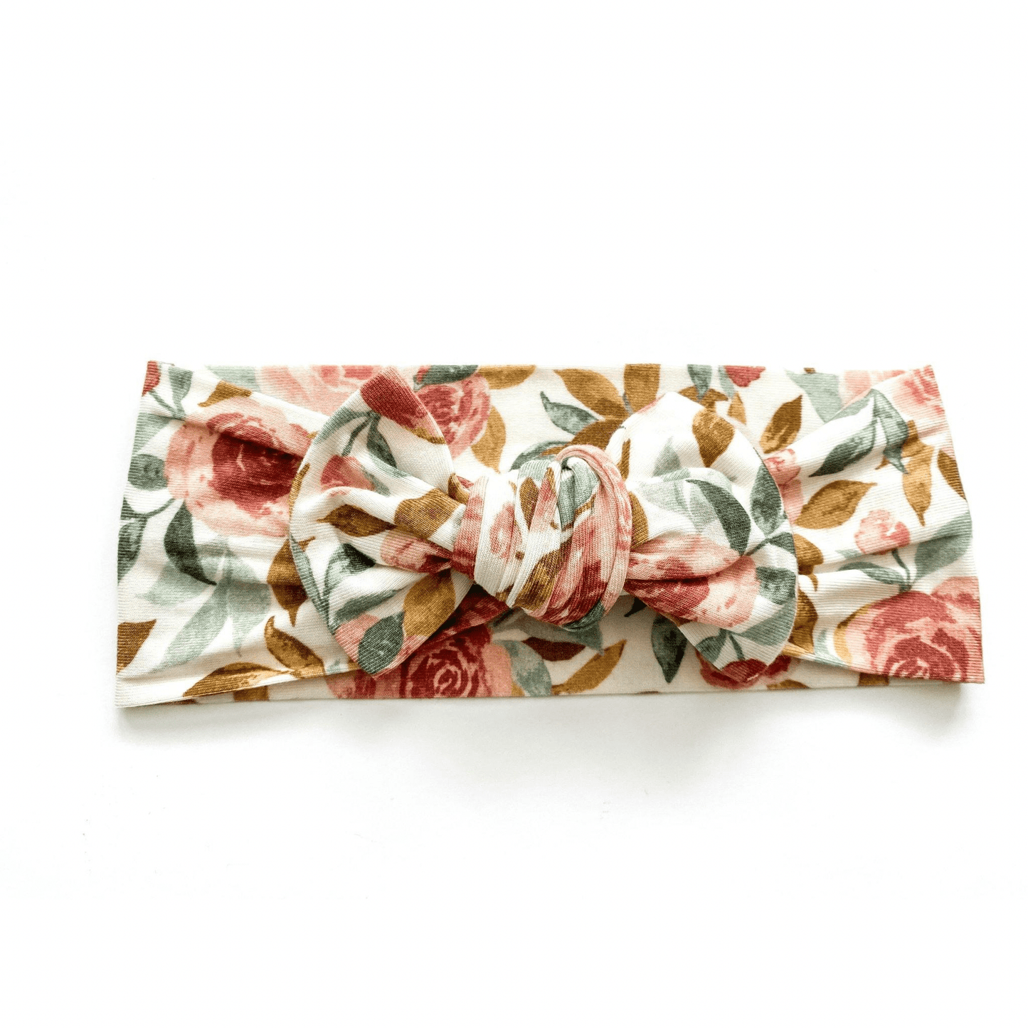 Knotted Headband - Dusty Pink Floral - Harp Angel Boutique