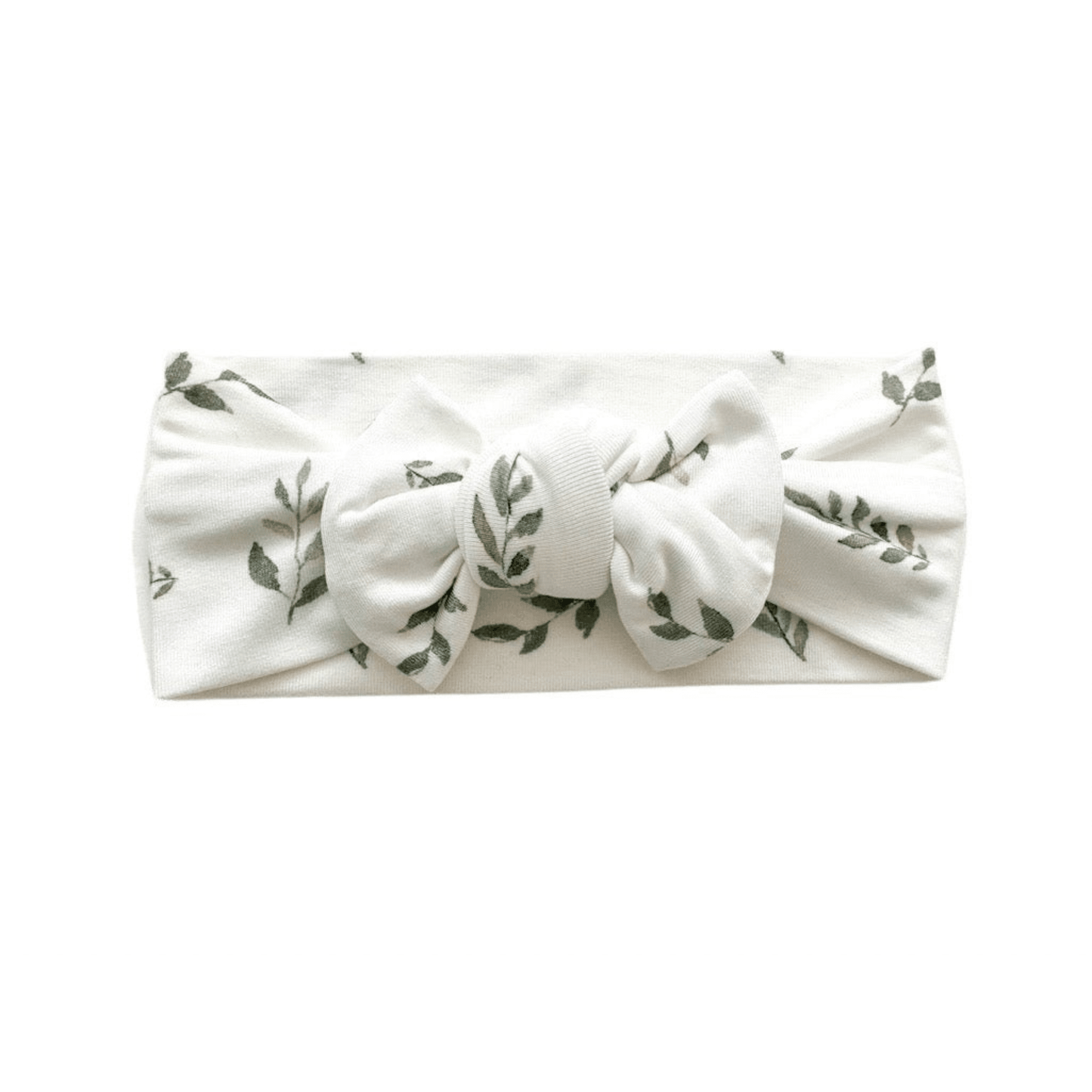 Knotted Headband - Green Leaves - Harp Angel Boutique