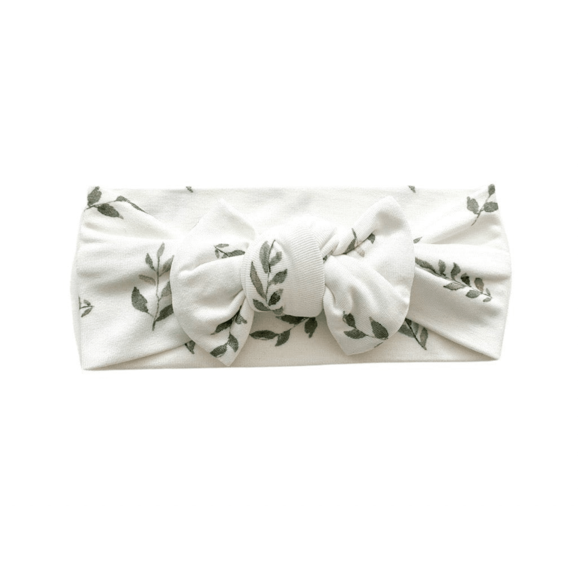 Knotted Headband - Green Leaves - Harp Angel Boutique