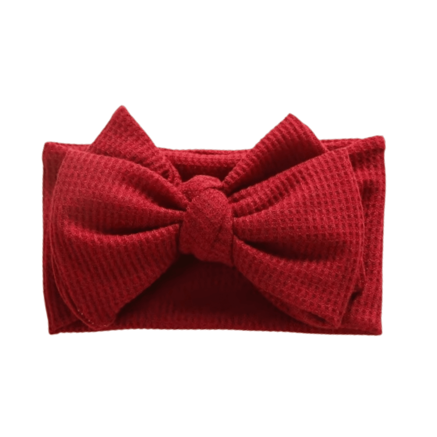 Knotted Headband - Red Waffle - Harp Angel Boutique