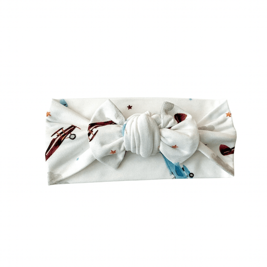 Knotted Headband - Vintage Airplane - Harp Angel Boutique