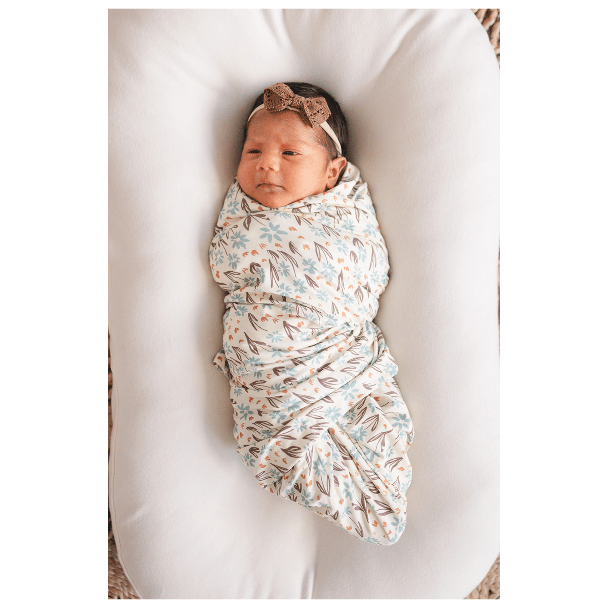 La La Floral Bamboo Baby Swaddle Blanket – Stretch Newborn Swaddle - Harp Angel Boutique