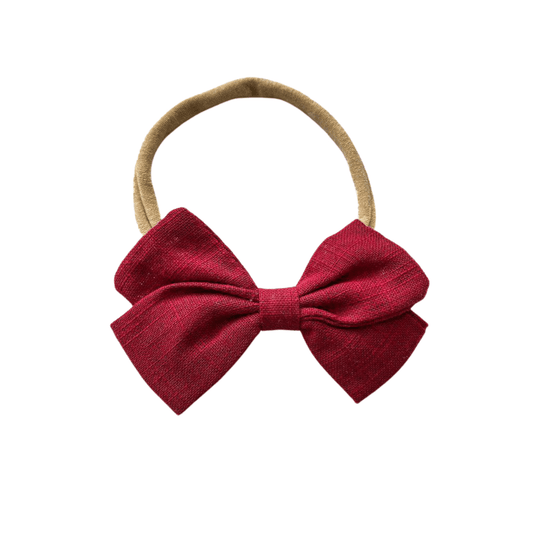 Maroon Bow Headband - Harp Angel Boutique