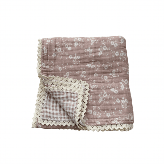 Muslin 6 - Layer Blanket - Sweet Pea Lace - Harp Angel Boutique