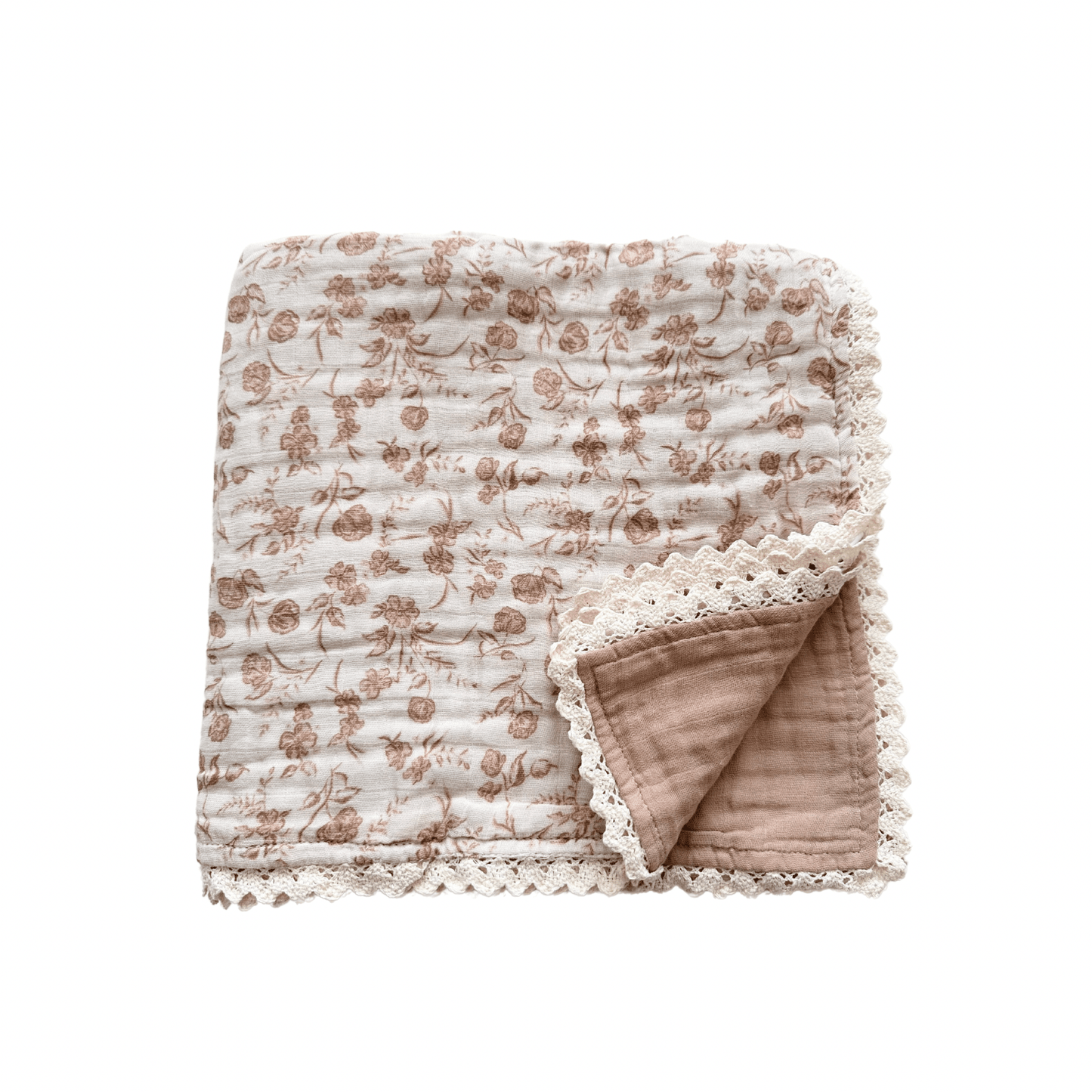 Muslin 6 - Layer Blanket - Vintage Floral Lace - Harp Angel Boutique