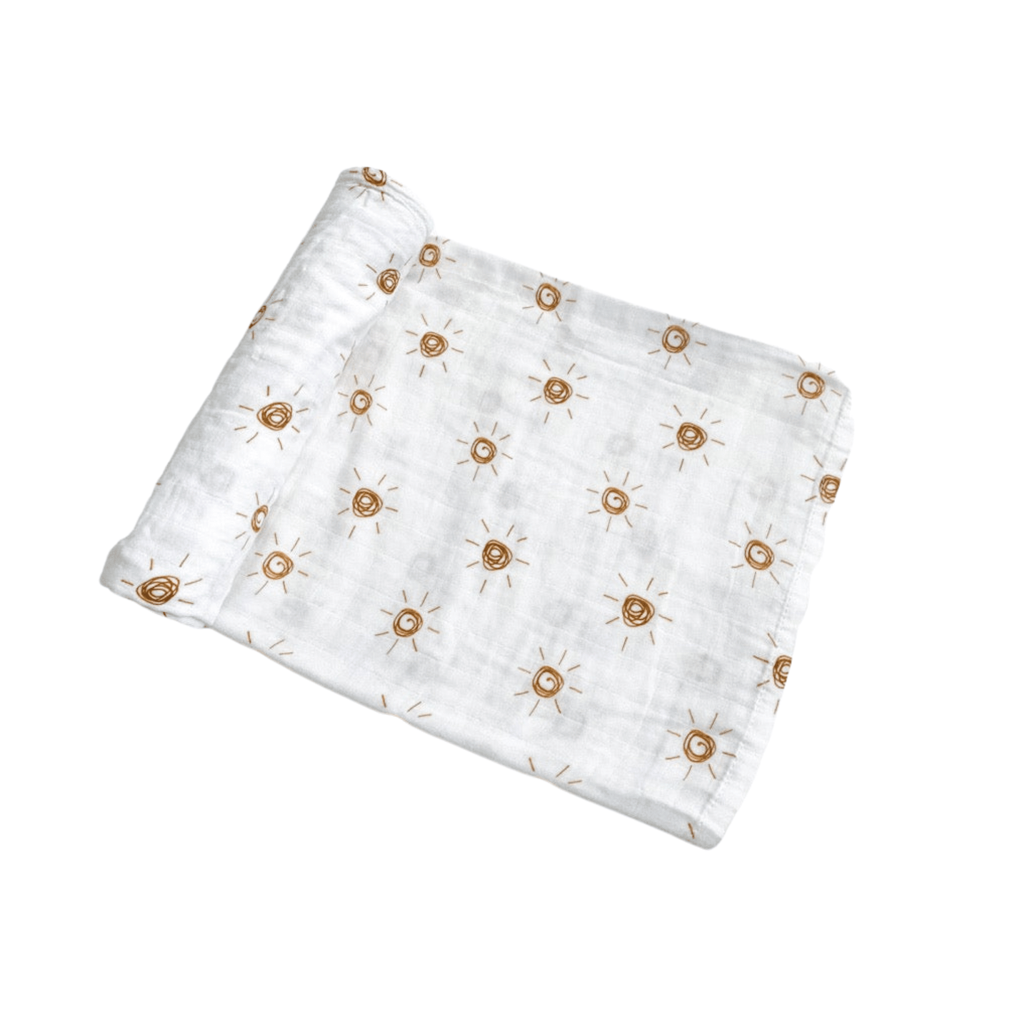 Muslin Swaddle Blanket - Brown Sun - Harp Angel Boutique