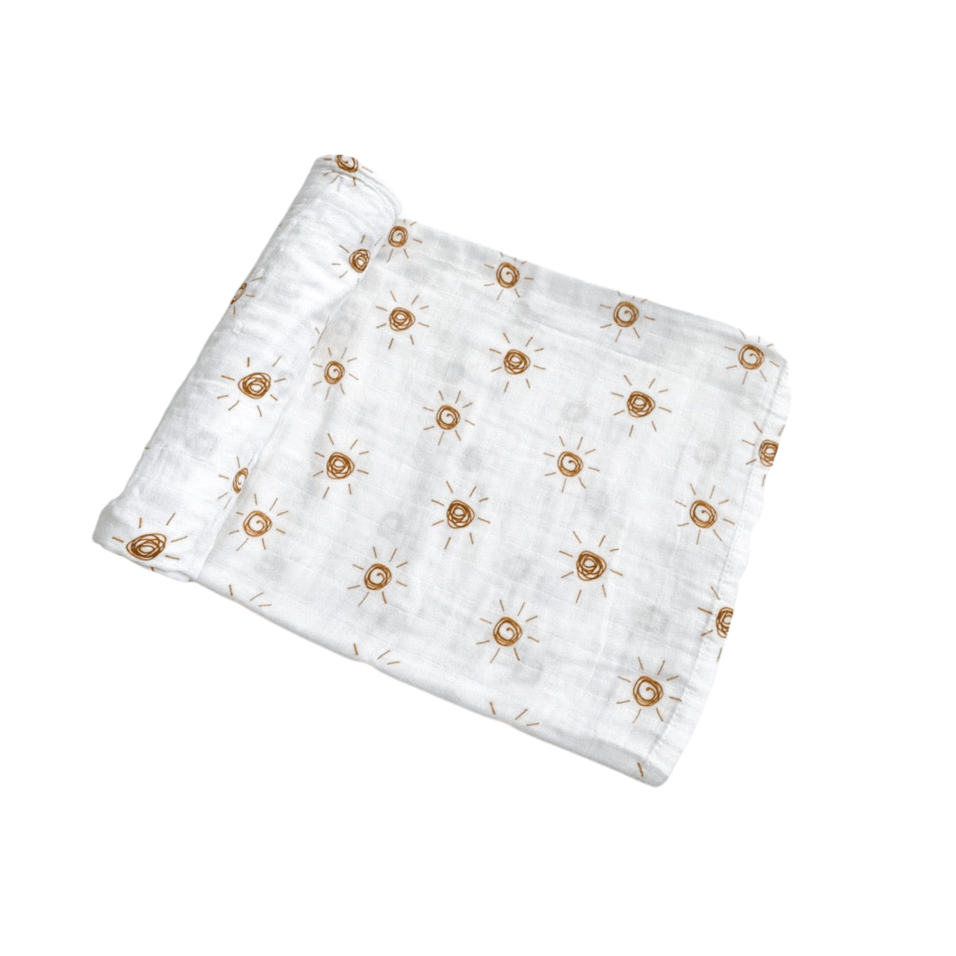 Muslin Swaddle Blanket - Brown Sun - Harp Angel Boutique