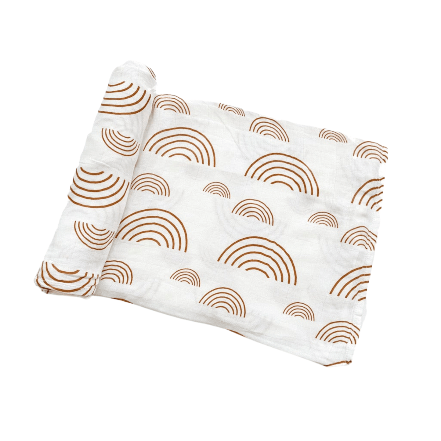 Muslin Swaddle Blanket - Caramel Rainbow - Harp Angel Boutique