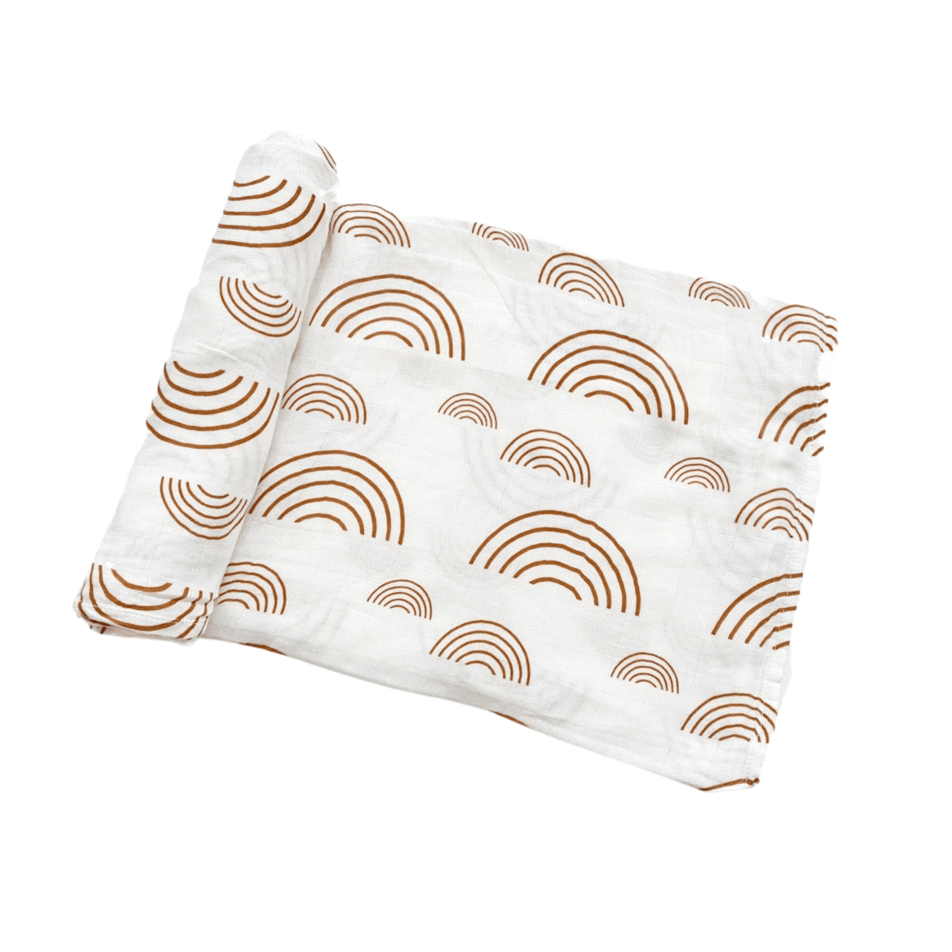 Muslin Swaddle Blanket - Caramel Rainbow - Harp Angel Boutique