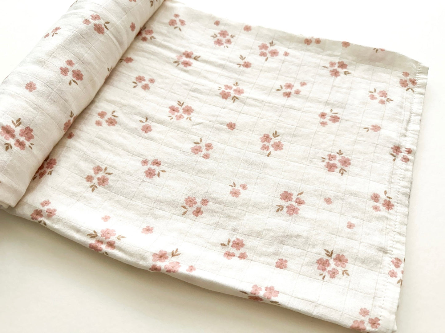 Muslin Swaddle Blanket - Pink Floral - Harp Angel Boutique