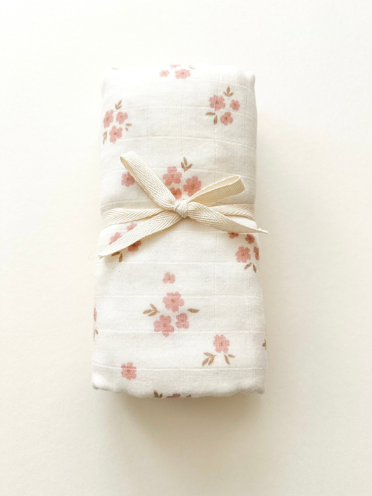 Muslin Swaddle Blanket - Pink Floral - Harp Angel Boutique