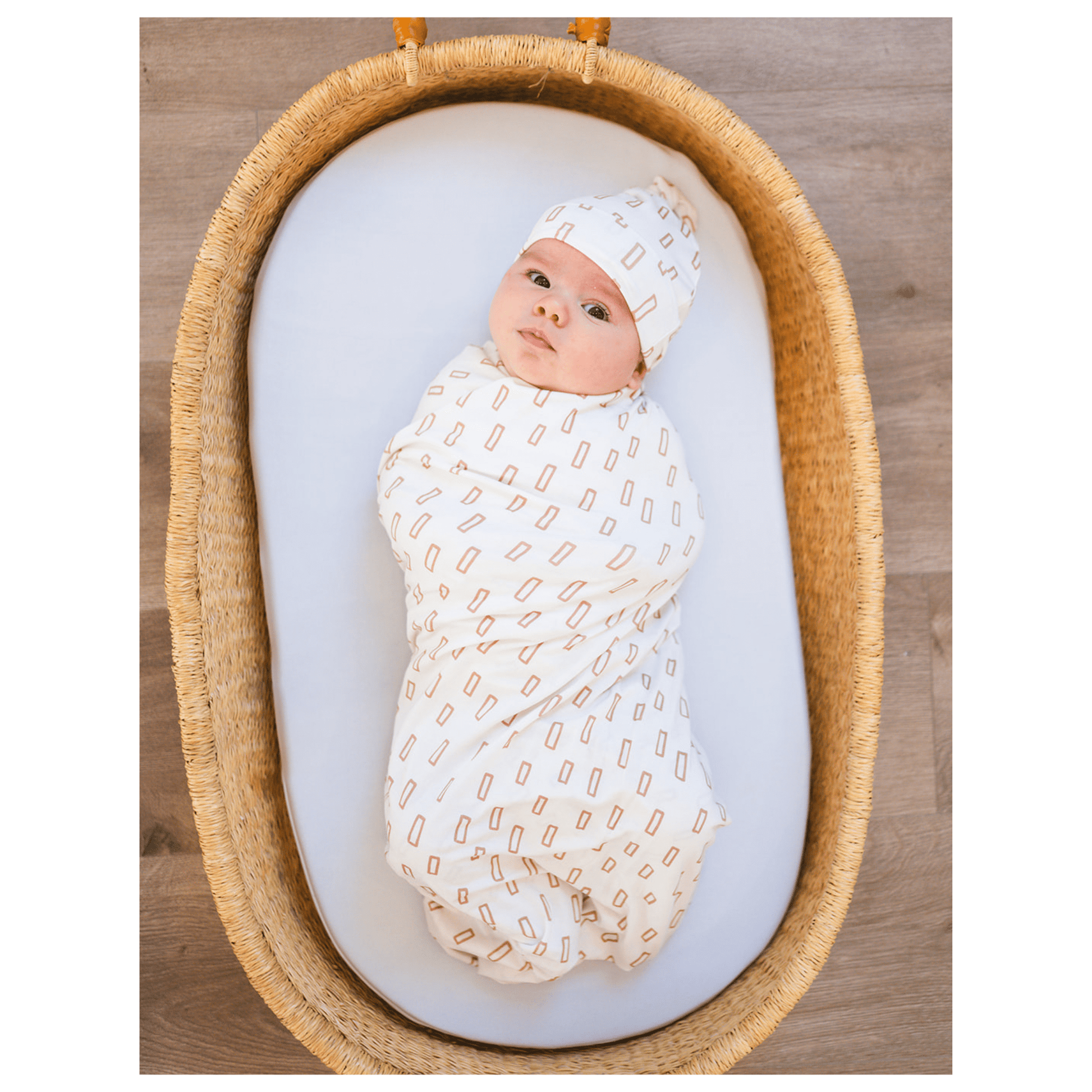 Neutral Rectangle Bamboo Baby Swaddle Blanket – Soft Stretch Newborn Swaddle - Harp Angel Boutique