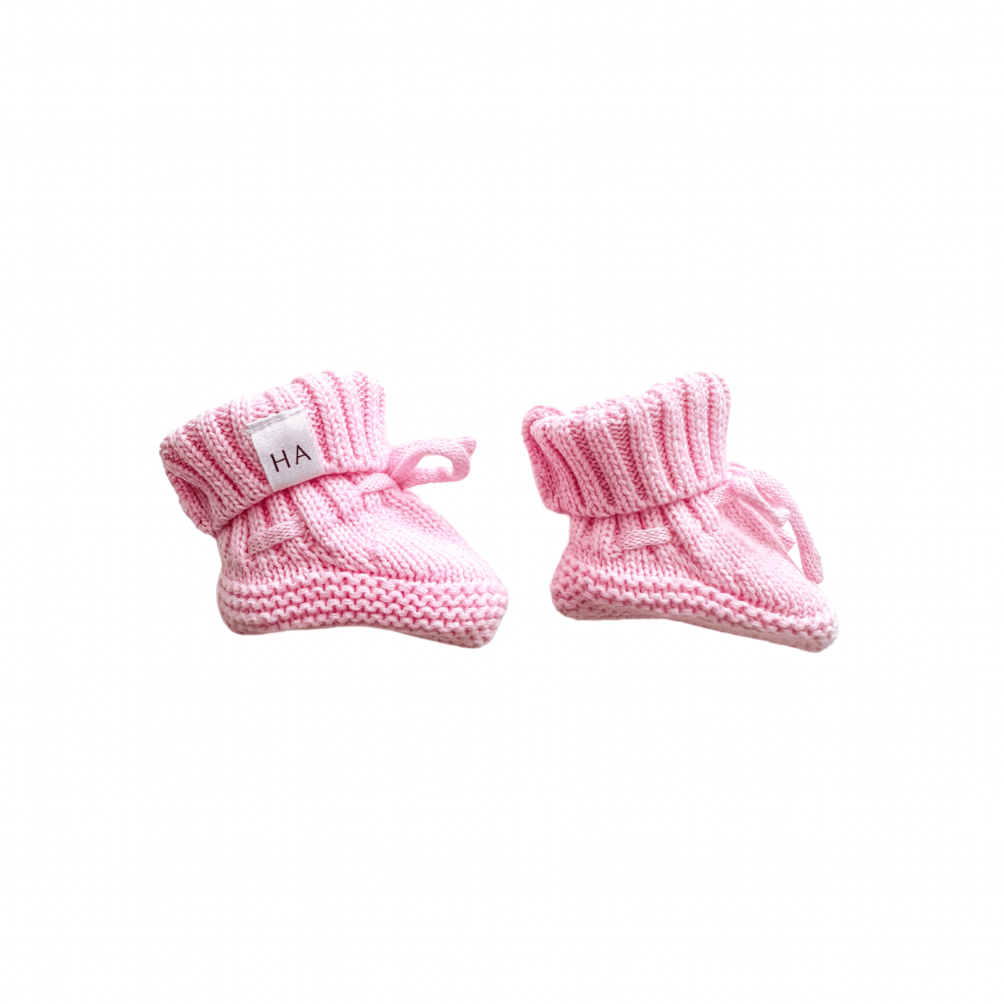 Organic Knit Booties - Pink - Harp Angel Boutique