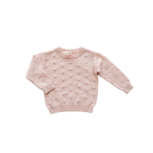 Organic Knit Sweater - Pink Pom - Harp Angel Boutique